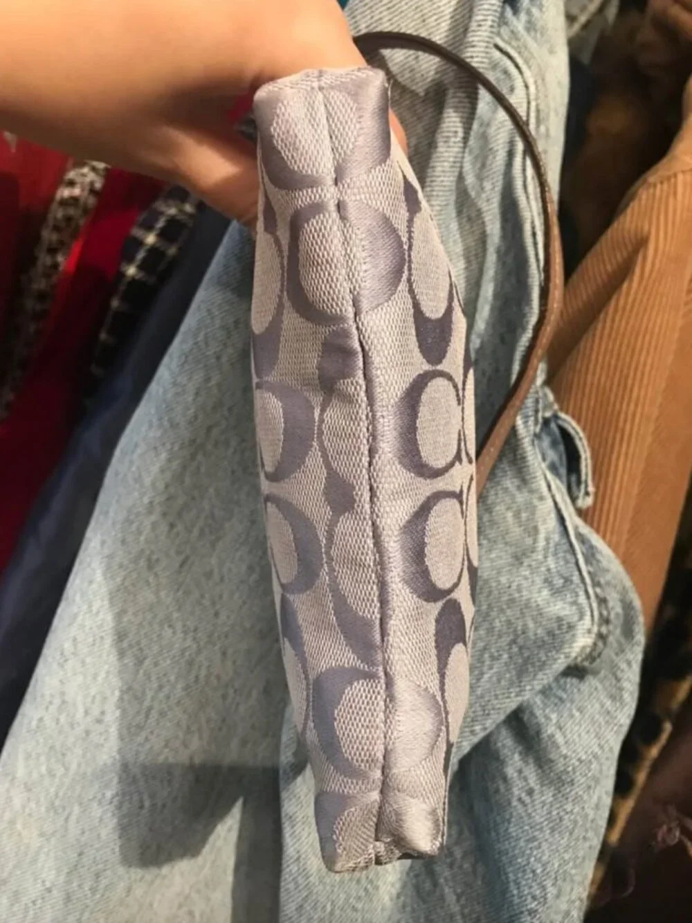 Vintage Y2K Coach Monogram Lilac Purple Wristlet
